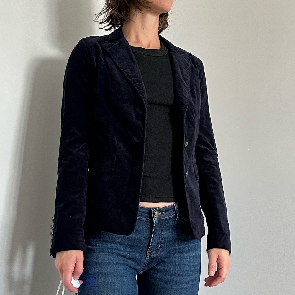 Olsen Europe NWT Navy Velvet Blazer XS